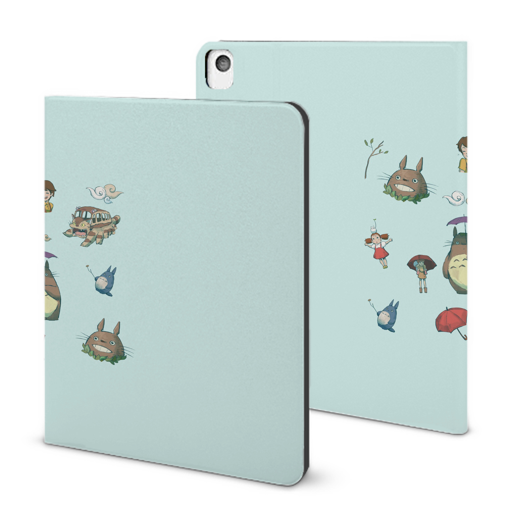 （画像用） となりのトトロ 草壁メイ 草壁サツキ My Neighbor Totoro Satsuki Kusakabe Mei Kusakabe IPadケース ペンホルダー付き ブックスタイルデザイン